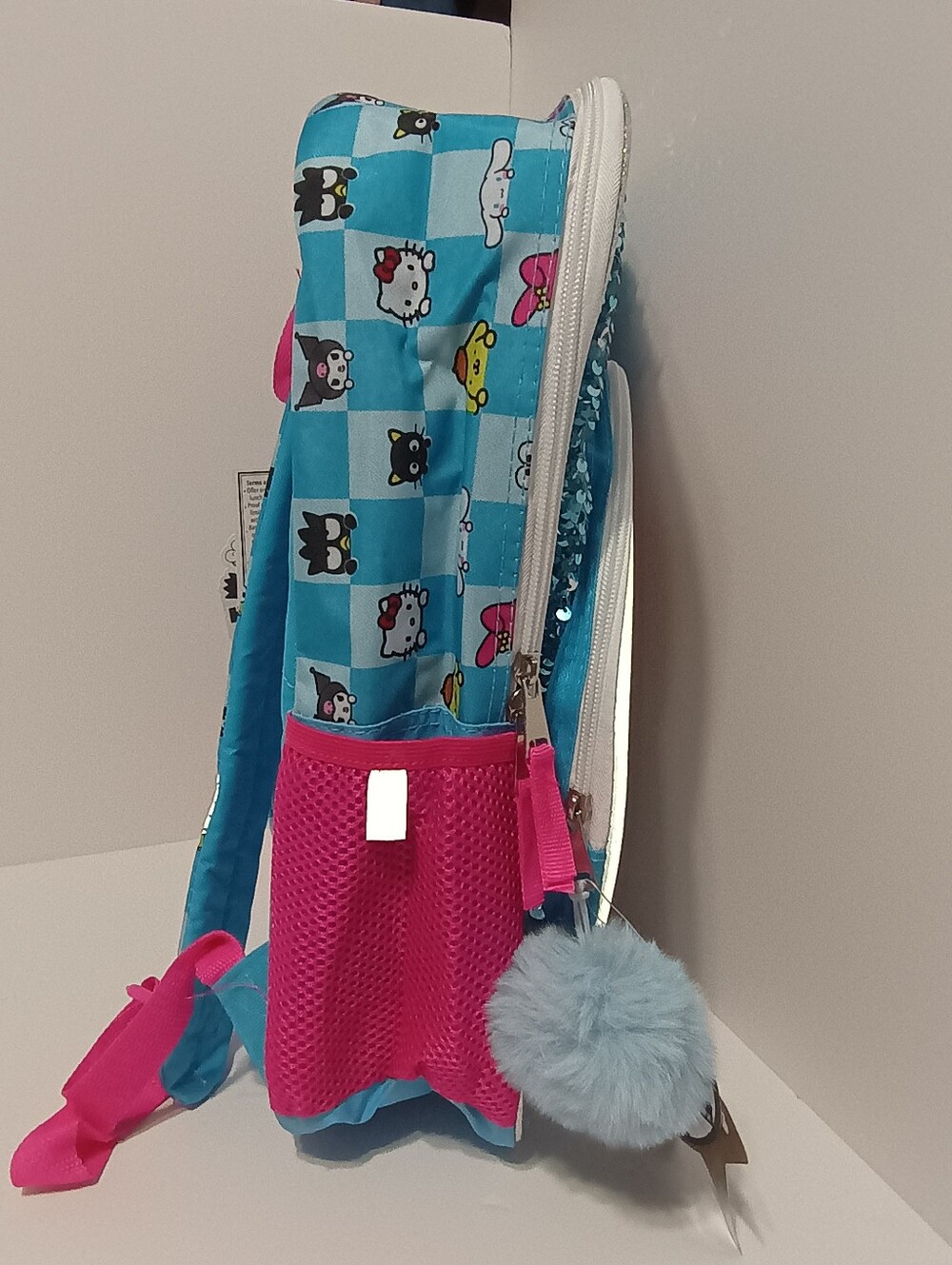 Hello Kitty & Friends Sequin Backpack NWT Sparkle Glitter School Bag Blue Pink - Picture 5 of 9